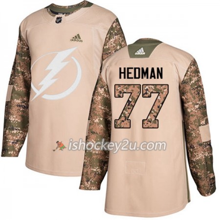 Mænd NHL Tampa Bay Lightning Trøje Victor Hedman 77 Adidas 2017-2018 Camo Veterans Day Practice Authentic